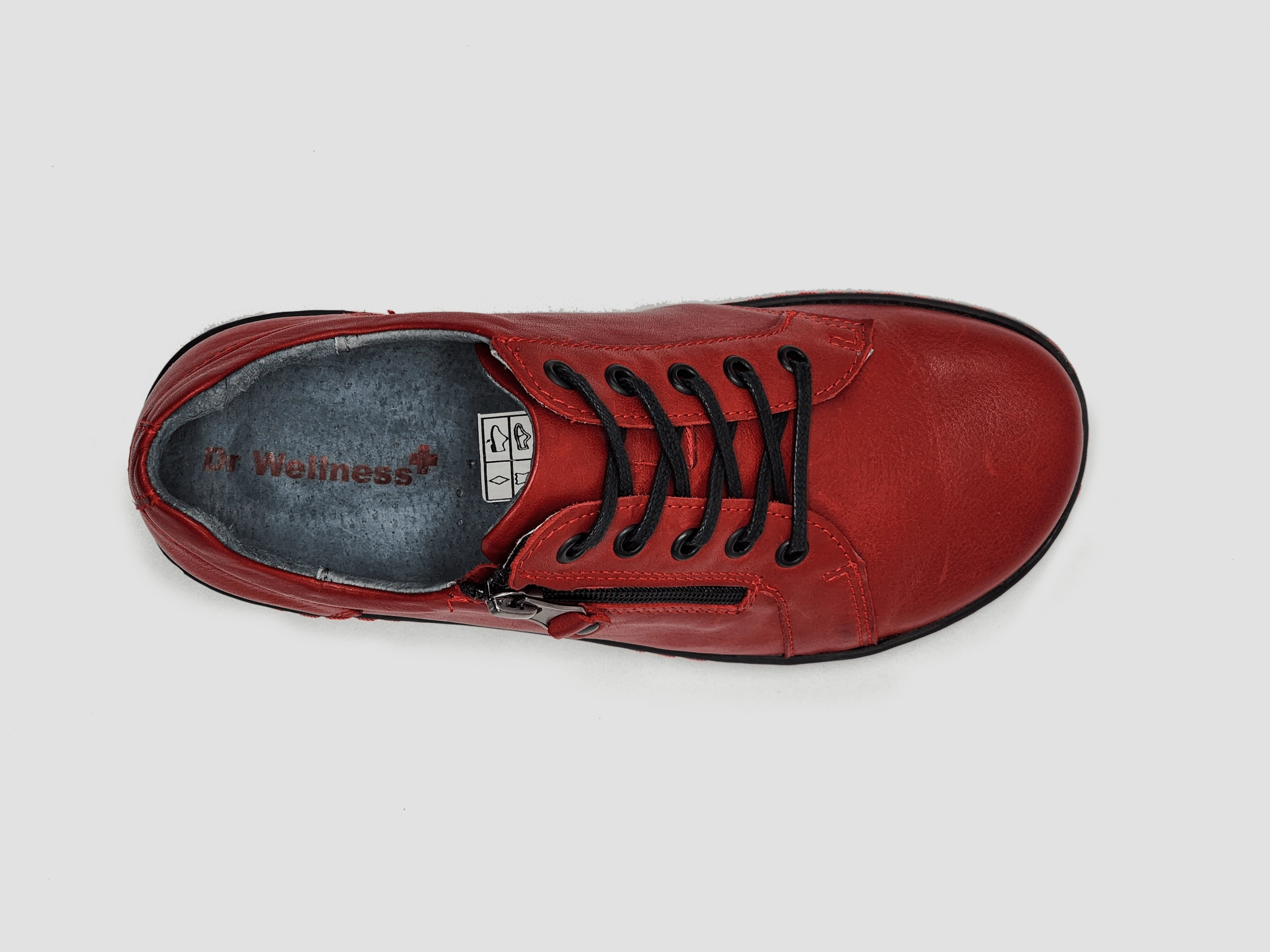 Air Max Estrea Casual Shoes Women's Dr Wellness Zip-Up Leather Shoes - Red