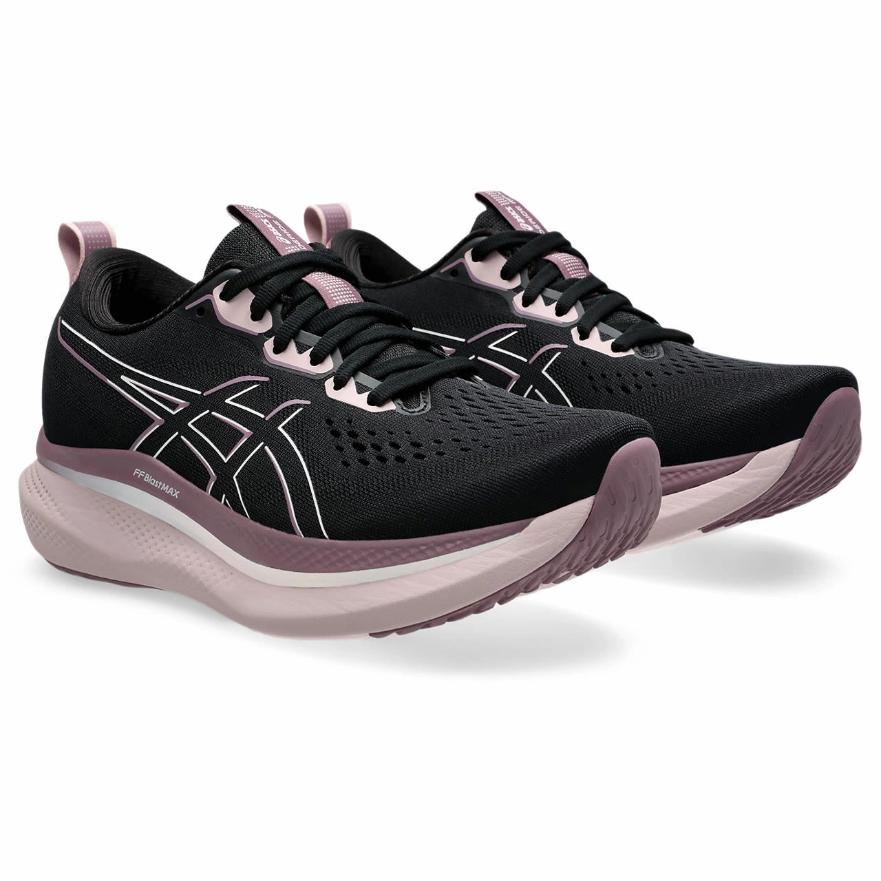 WOMEN'S GLIDERIDE MAX - B -  001 BLACK/PALE PINK Discount Asics Volleyball Shoes