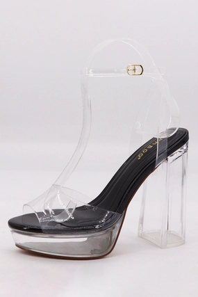 Women's Platform Clear High Heel - GLASS01 High Heels Fur
