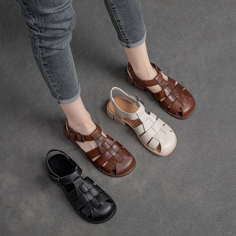 Women Summer Plaited Leather Casual Sandals Tribute Sandals