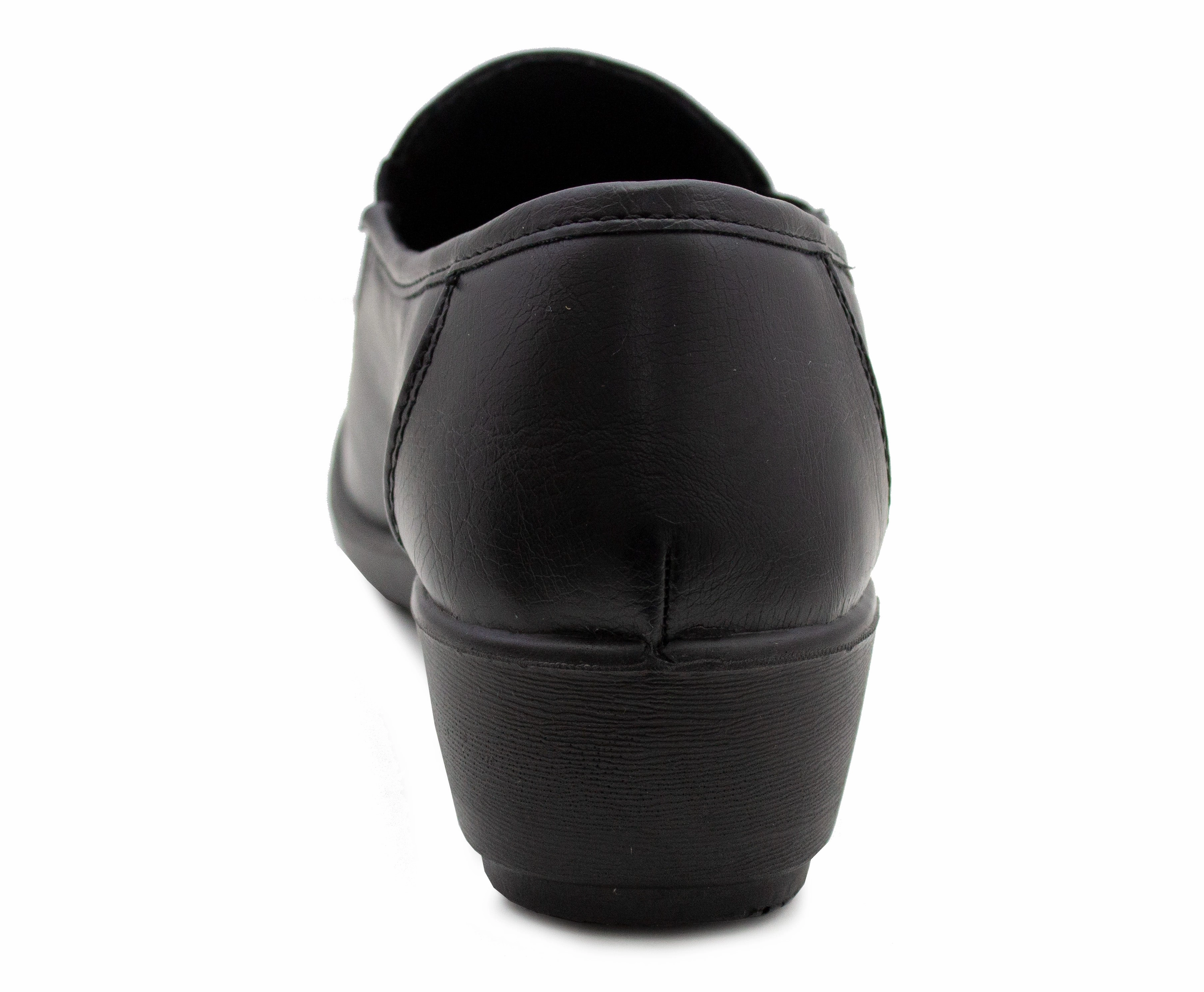 Tape Casual Shoes Womens Black Loafers Low Wedge Heel Slip On Office Shoes Formal Smart Casual Pumps