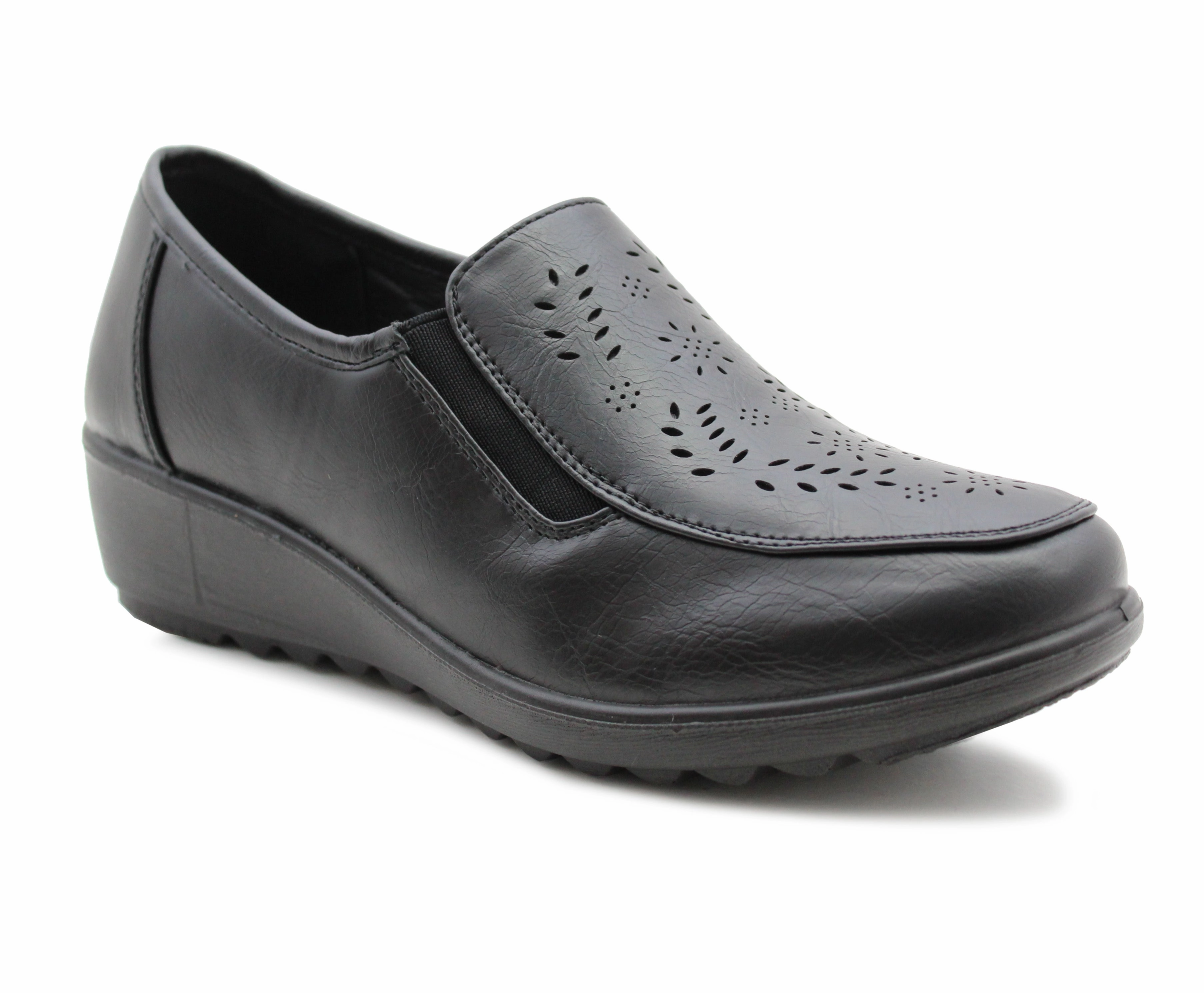 Cole Haan Business Casual Shoes Womens Black Loafers Low Wedge Heel Slip On Office Shoes Formal Smart Casual Pumps