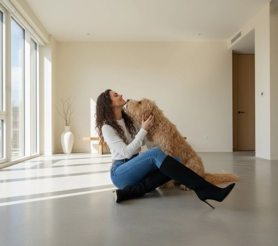 Yara Womens Suede Knee High Stiletto Boot Leather Sole Knee High Biker Style Boots