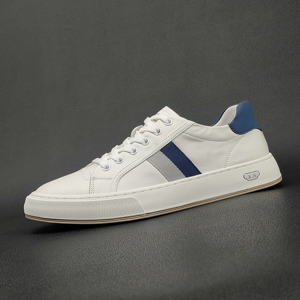 Completely Flat Shoes Men Fashion Casual Leather Flat Court Sneakers